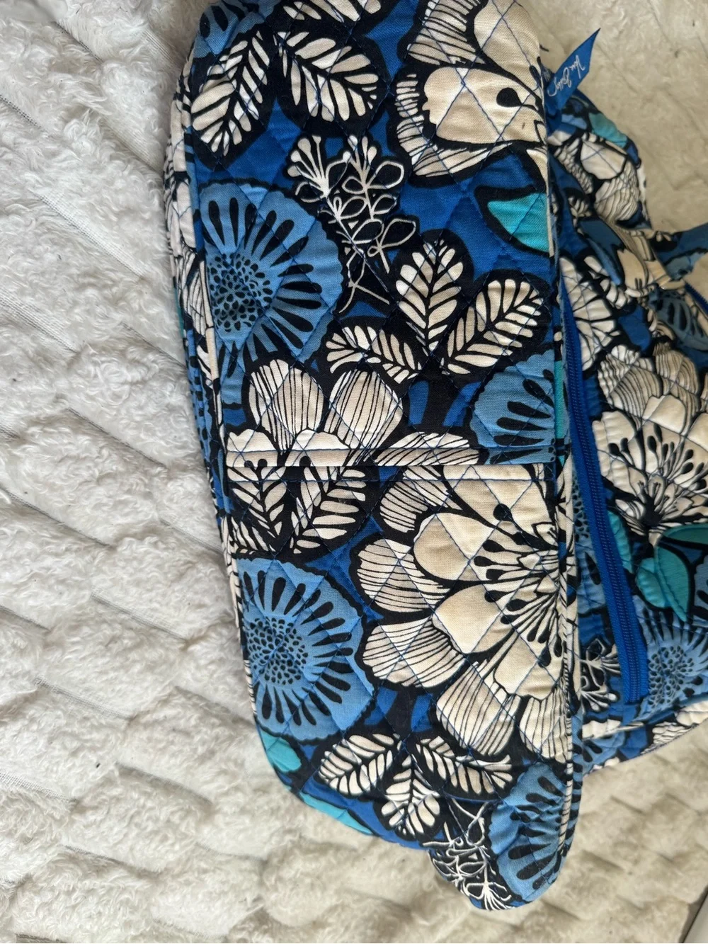 Vera Bradley Glenna Satchel Blue Bayou Quilted Cotton Handbag Retired Pattern